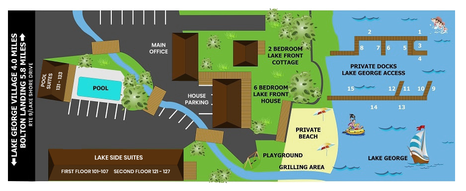 lake george suites property map